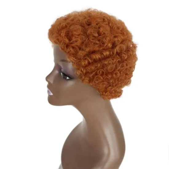 Short Curly Hair Wigs Pixie Cut Brazilian Human Hair For Black Women Natural Black 150% Density Glueless Afro Kinky Curly Wig