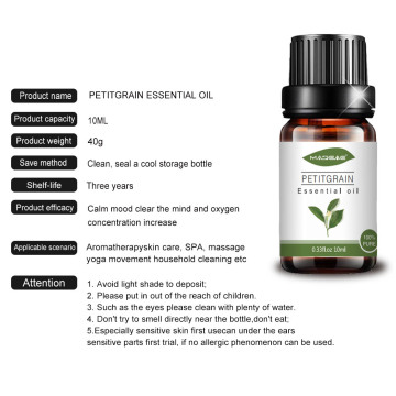 10ml OEM Petitgrain essential oil for massage skincare