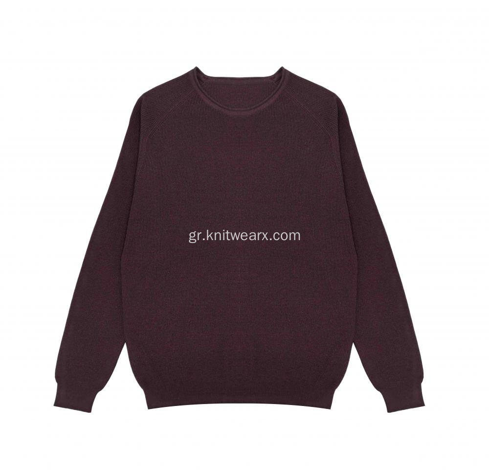 Ανδρικό Πλεκτό Roll-up Crewneck Half Cardigan Pullover