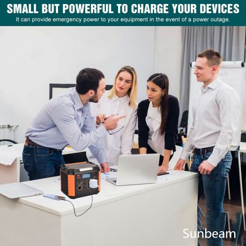 SunBeam Portable Power Station, 330 Watt-Hours, Solar-Powered Generator with USB Ports and AC Outlets, Portable Generator