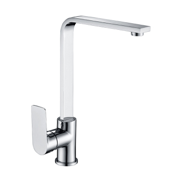 High Quality Square Flat Tube Kitchen Sink Faucet with Rotating Single Handle