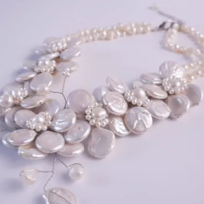 African Shell Bead Necklace Sea Pearl Jewelry