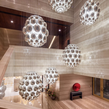 Modern Chrome and Gold Luxury Glass Ball Pendant Lights for Home Decoration