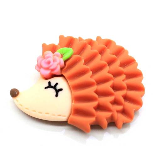 Kawaii Hedgehog Resina Cabochon Animale artificiale Fai da te Artigianato Fata Giardino Ornamento Ragazze Donne Moda Gioielli Decorazione