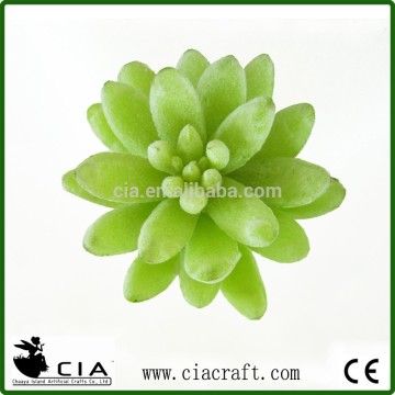 Artificial Green Flocked Echeveria Succulent for Centerpiece Decoration