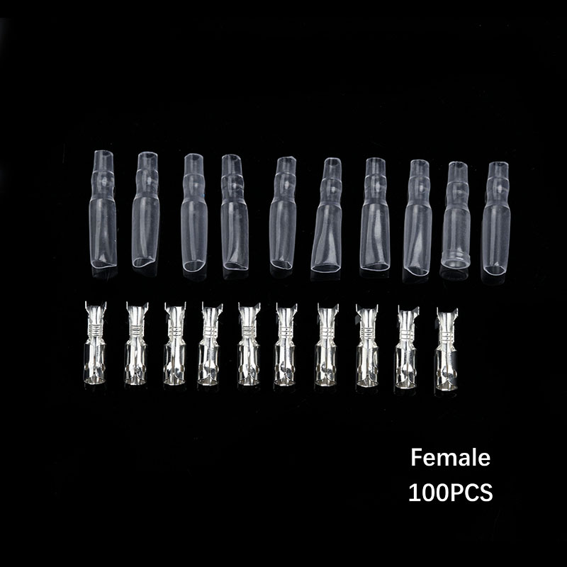 200Pcs 4mm Bullet Crimp Terminal Wire Connectors 50 female + 50 male +50 case + 50 case Crimping Terminal set