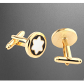 Men's Luxury 18K Gold Plated Steel Cufflinks Button French Shirt Accessory for Weddings and Parties Perfect Gift
