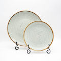 Gepersonaliseerd tafelwerk Home Life Metal Frame met sesam dot color glaze servies set