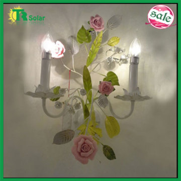 2 lighting wall lamp decorative with Pink rose ceramic flower wall lamp bracket light for corridor