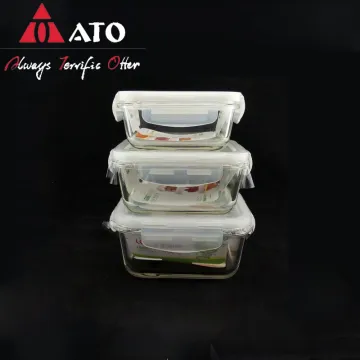 3Pcs/Set Thicken High Borosilicate Glass Lunch Box