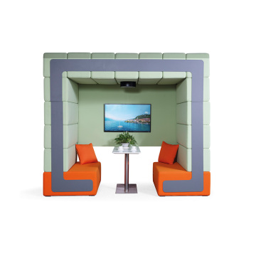 China Commercial Double Seaters Private Meeting Soundproof Sofa Factory
