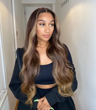 Wholesale Highlight Wig Lace Front Human Hair,  Highlighted Human Hair Full Lace Wigs,  T part Lace Wigs For Black Woman