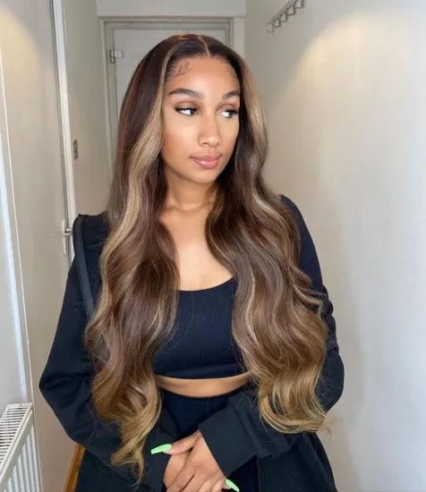 Wholesale Highlight Wig Lace Front Human Hair,  Highlighted Human Hair Full Lace Wigs,  T part Lace Wigs For Black Woman