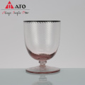 Tabletop unbreakable glass short cup stemmed wine glass