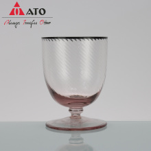 Tazza corta in vetro infrangibile da tavolo in vetro di vino gambo