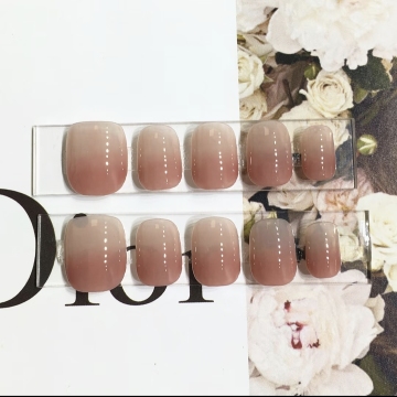 Minimalist, Versatile, and Brightening Nude Gradient Nails – Finished Product
