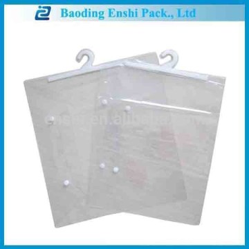 China supplier costomized plastic packaging hook hanging pvc package bag with logo printing                        
                                                Quality Choice