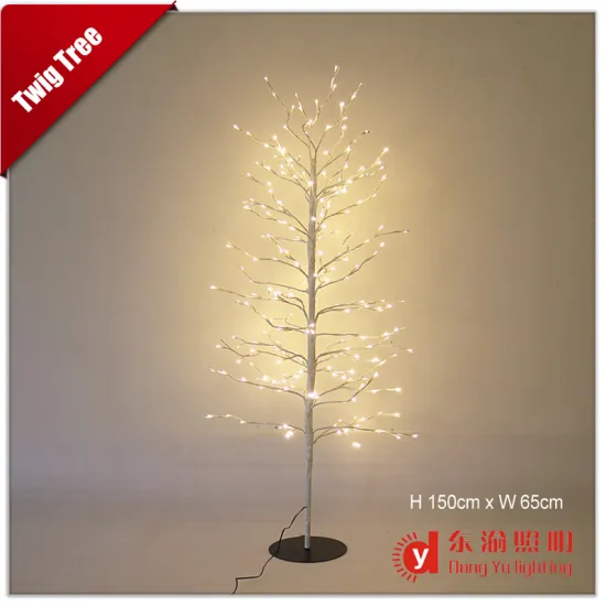 decoration pre lit led christmas twig snowy light tree