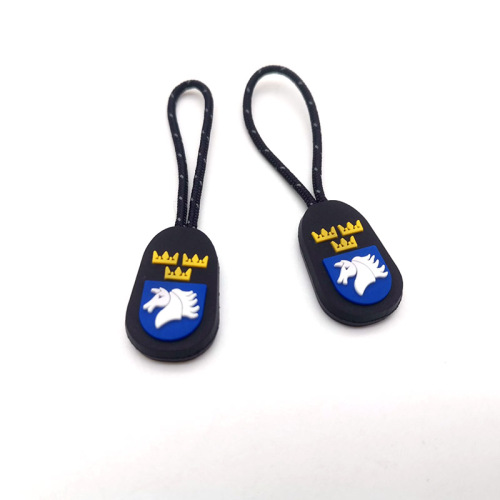 Custom Zipper Pulls Rubber PVC Logo Zipper Pulls Puller For Bag Supplier