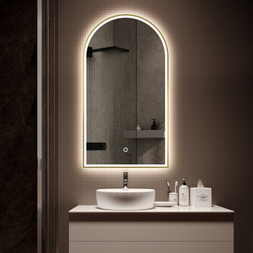Modern Wall-Mounted LED Mirror with Light: Defogging, Dimming, and Music Functionality