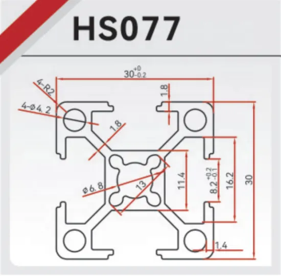 T Slot Custom Anodized 3030 Aluminium Extrusion Profile Frame