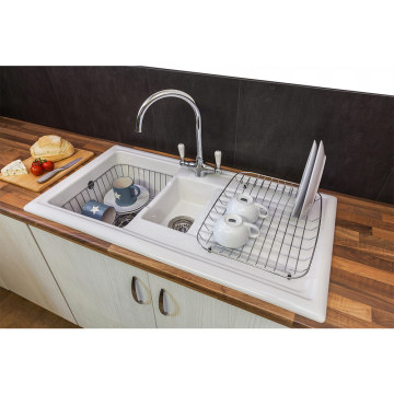 Stainless Steel Dish Drying Rack for Kitchen Sink - Plate Organizer & Drainer
