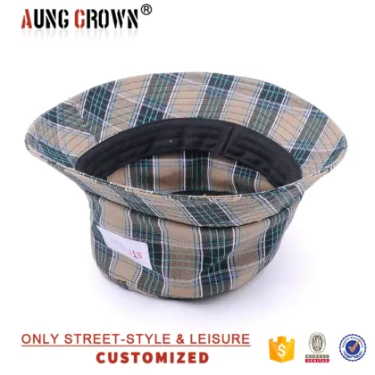 Fashion adult unisex plaid funny fishman bucket hats