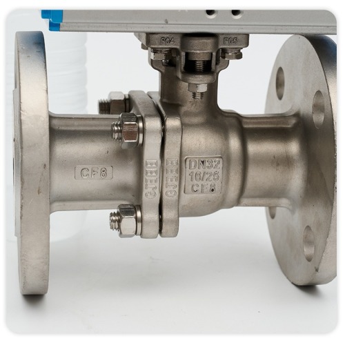 Pneumatic flange ball valve stainless steel