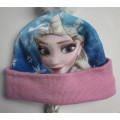 Frozen Sublimation Print Fleece Hat With Braid