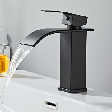 Modern Single Handle Waterfall Bathroom Faucet - Hot and Cold Basin Mixer Taps