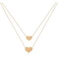 Layered Heart Necklace Pendant Handmade Gold Plated