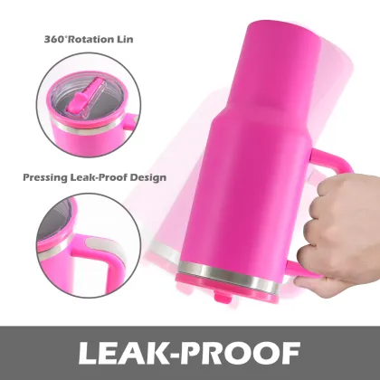 Stainless Steel Hydrojug trekTumbler: 40oz Vacuum Insulated Leakproof Sports Bottle with Flip Straw and Handle