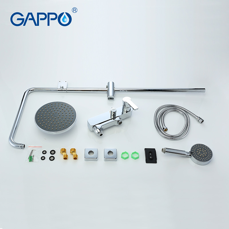 Gappo 1SET Bathroom set faucets set Bath Shower Faucet set with slide bar rainfall shower head bathtub shower faucets G2402