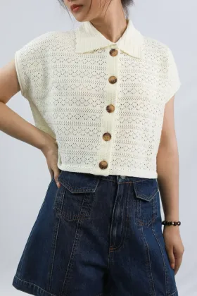 Short Sleeved Knitted Cardigan