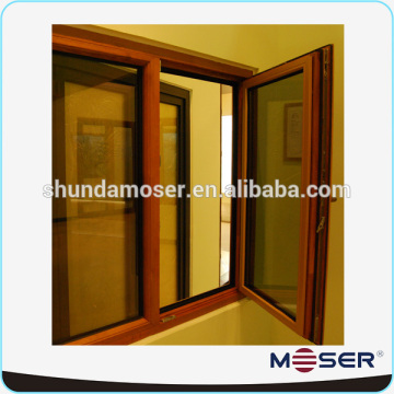 Oak wood profil window mosquito net with burglar proof effect
