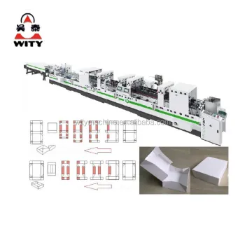 High Speed Automatic Carton Box Folding and Gluing Machine for Food Packaging