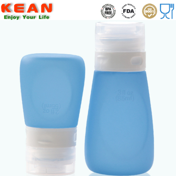 outdoor usage reusable portable silicone travel bottle/ cosmetic travel bottle set