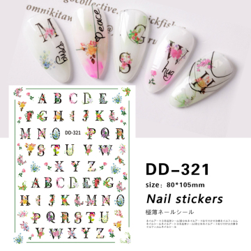 Custom DIY Nail Art Decals: Bunte Blume und 3D -Fruchtnagelaufkleber