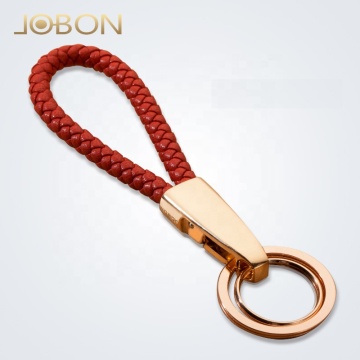 Custom Logo High-Quality Zinc Alloy Metal Car Keychains with Hand-Made Leather Rings and Gift Box Packing