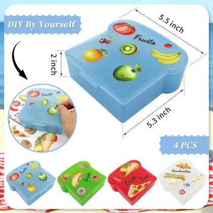 Reusable Sandwich Containers: Perfect for Lunch Boxes, Bentos, and Food Storage