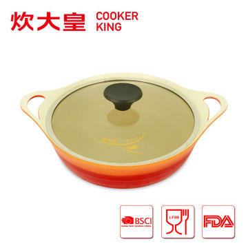 2015 factory price 26cm die-cast aluminum ceramic coating casserole dish
