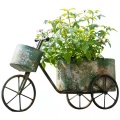 Bicycle iron flowerpot flower machine