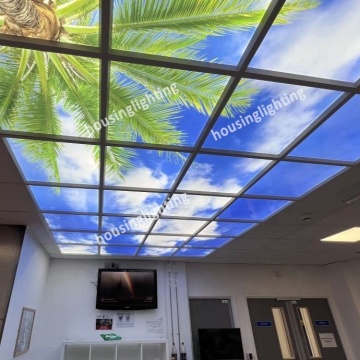 モダンスカイクラウドパネルライト2x4ft 1200x600 40W 30Wバックライト表面天井ライトブルー人工スカイパネル