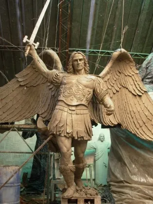 archangel michael marble statue