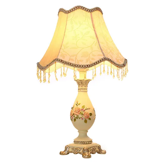 Hot Sales: Modern European Fabric Lamp Shade, Antique Brass Luxurious LED Table Lamp