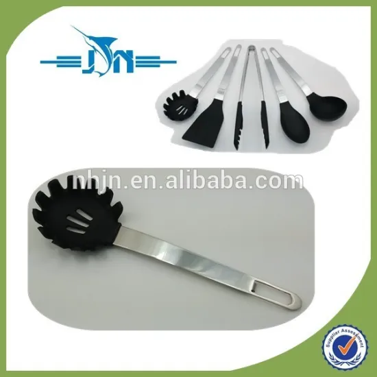 fashion kitchen gadgets stainless steel and silicone cookware set server skimmers