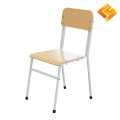 Scaun student elegant din oțel alb și lemn
