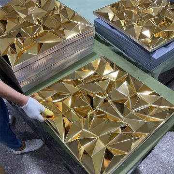 China Wholesale Eco-friendly PVC Wallpaper - Gold Diamond Design PVC Interior Wall Panel