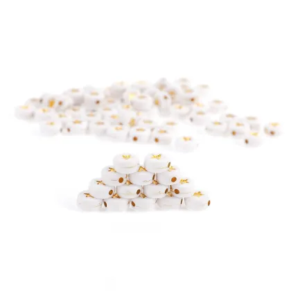 700pcs White Acrylic Gold Star Shape Star Beads