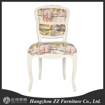 french style printing wooden dining chair frame